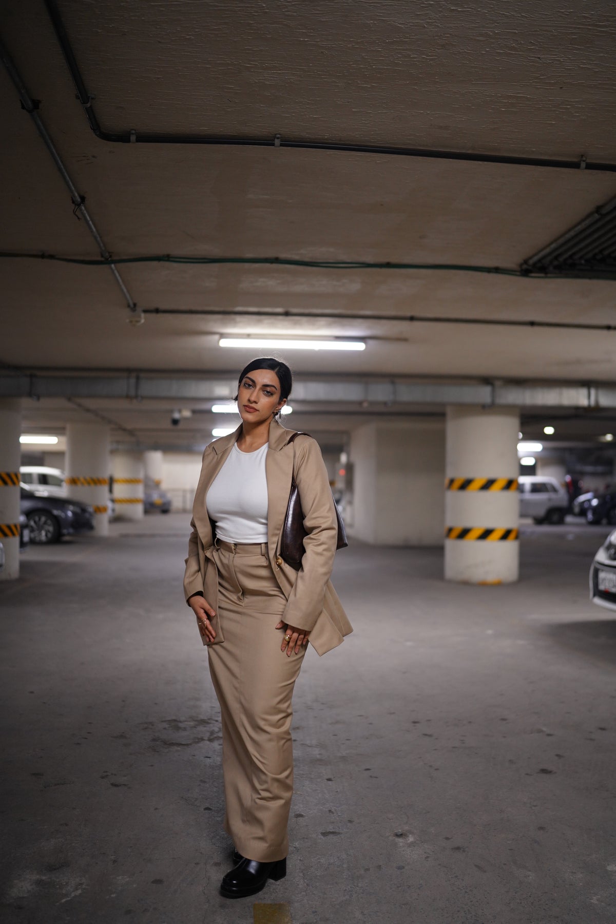 Camel Maxi Skirt / Blazer Set